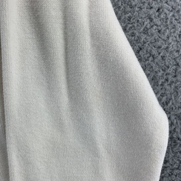 Nautica Mens Sweater Size XXL Ivory Heavyweight Spellout Embroidered Banded Hem - Picture 11 of 12